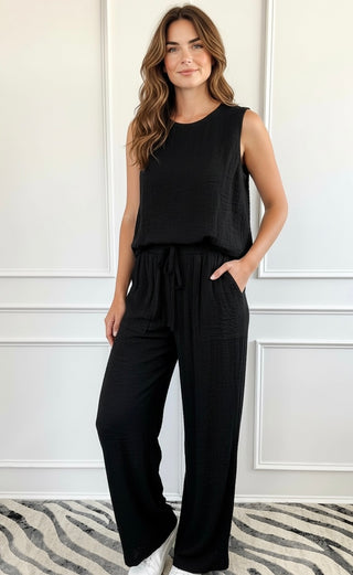 Laid Back Textured Set-130 Long Sleeve Set-Blu Pepper-Coastal Bloom Boutique, find the trendiest versions of the popular styles and looks Located in Indialantic, FL