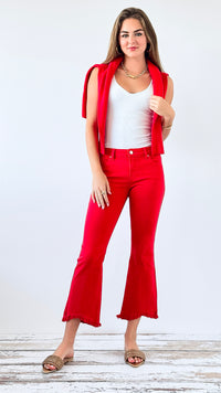 Flare with Edge Crop Pants-190 Denim-Risen-Coastal Bloom Boutique, find the trendiest versions of the popular styles and looks Located in Indialantic, FL