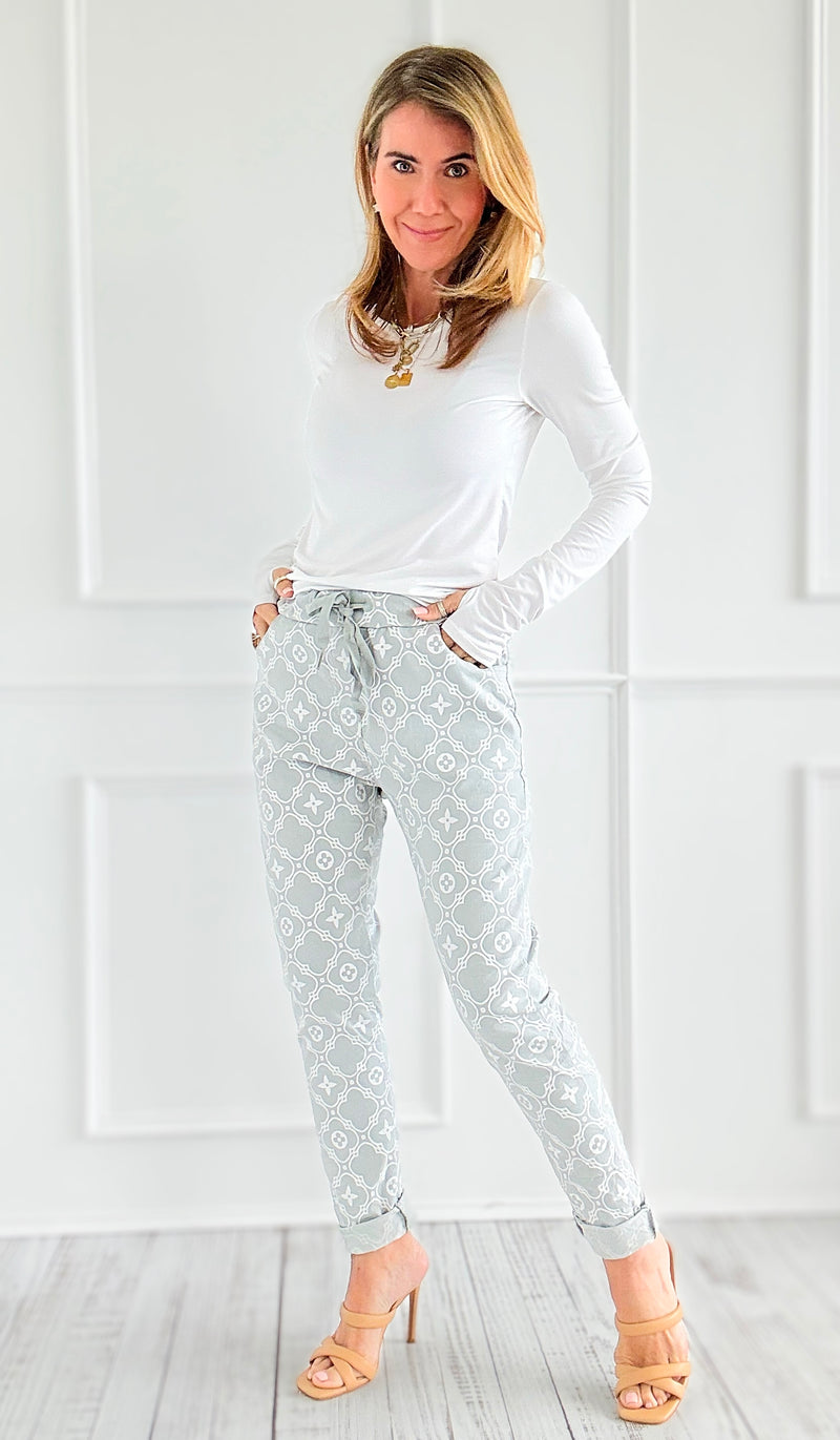 Clover Italian Joggers- Grey-pants-Italianissimo-Coastal Bloom Boutique, find the trendiest versions of the popular styles and looks Located in Indialantic, FL