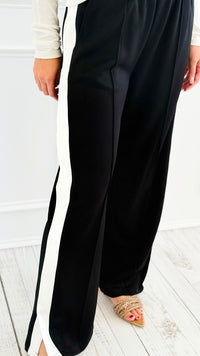 Side Hustle Snap Track Pants-170 Bottoms-White Birch-Coastal Bloom Boutique, find the trendiest versions of the popular styles and looks Located in Indialantic, FL