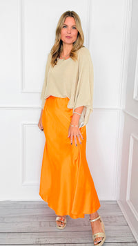 Isabella Italian Skirt- Tangerine-170 Bottoms-SEE YOU IN ROME-Coastal Bloom Boutique, find the trendiest versions of the popular styles and looks Located in Indialantic, FL