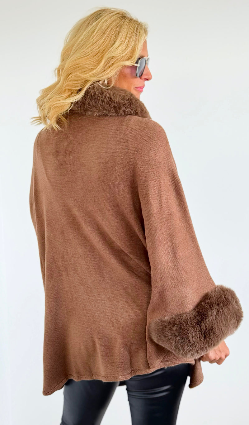 Timeless Faux Fur Coat - Mocha-160 Jackets-On Blue-Coastal Bloom Boutique, find the trendiest versions of the popular styles and looks Located in Indialantic, FL