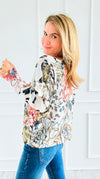Floral Frenzy Italian St Tropez Sweater-140 Sweaters-Italianissimo-Coastal Bloom Boutique, find the trendiest versions of the popular styles and looks Located in Indialantic, FL