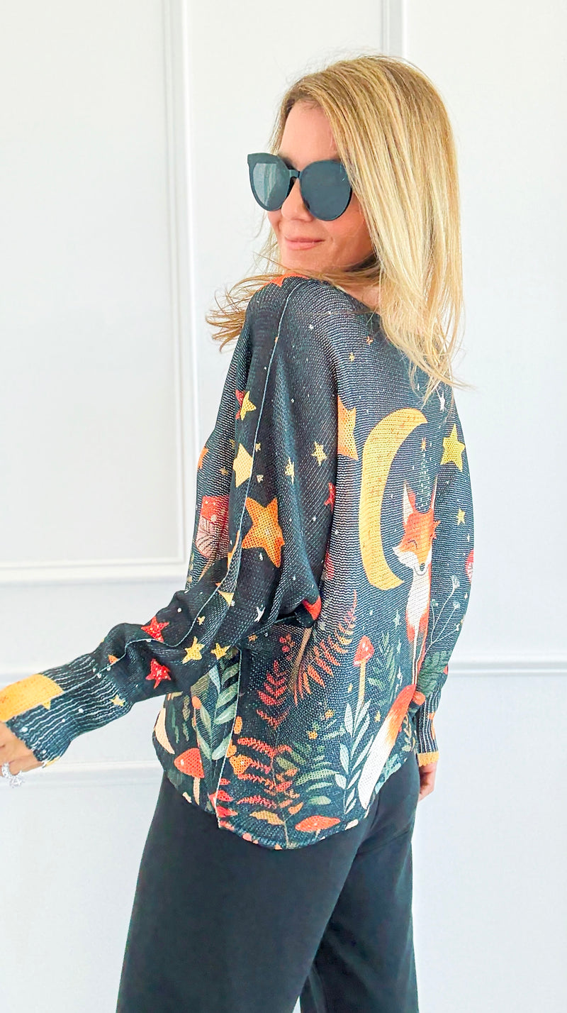 Midnight Fox Italian St Tropez Sweater-140 Sweaters-SORPRESA-Coastal Bloom Boutique, find the trendiest versions of the popular styles and looks Located in Indialantic, FL
