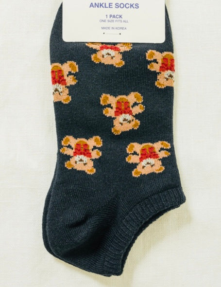 Cute Bear Ankle Socks-260 Other Accessories-Zenana-Coastal Bloom Boutique, find the trendiest versions of the popular styles and looks Located in Indialantic, FL