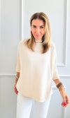 Break Free Italian Sweater Top - Cream-140 Sweaters-Italianissimo-Coastal Bloom Boutique, find the trendiest versions of the popular styles and looks Located in Indialantic, FL