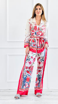 Mediterranean Bloom Lounge Set-210 Loungewear/Sets-Rousseau-Coastal Bloom Boutique, find the trendiest versions of the popular styles and looks Located in Indialantic, FL