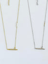 Sterling Silver CZ Bar Stone Necklace-230 Jewelry-NYC-Coastal Bloom Boutique, find the trendiest versions of the popular styles and looks Located in Indialantic, FL