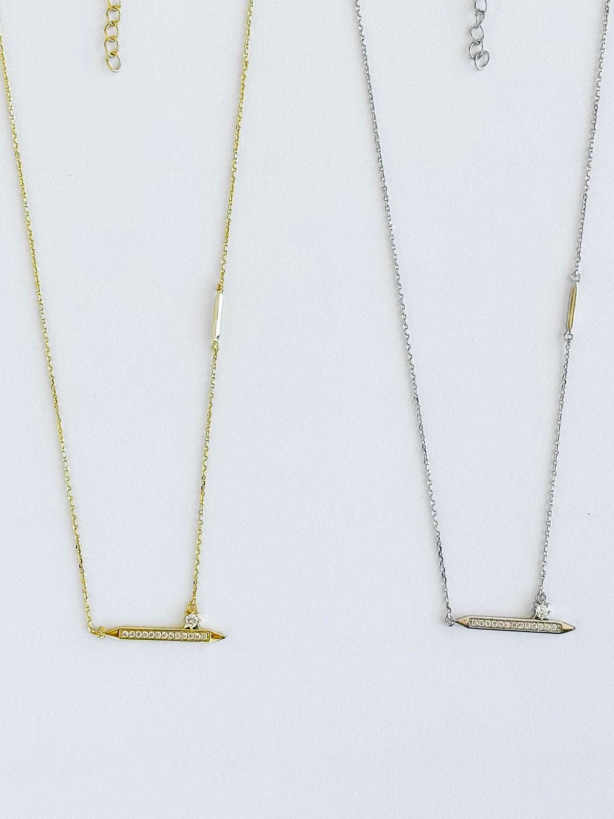 Sterling Silver CZ Bar Stone Necklace-230 Jewelry-NYC-Coastal Bloom Boutique, find the trendiest versions of the popular styles and looks Located in Indialantic, FL