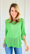 Summer Mesh Italian Knit Top- Green-140 Sweaters-Italianissimo-Coastal Bloom Boutique, find the trendiest versions of the popular styles and looks Located in Indialantic, FL