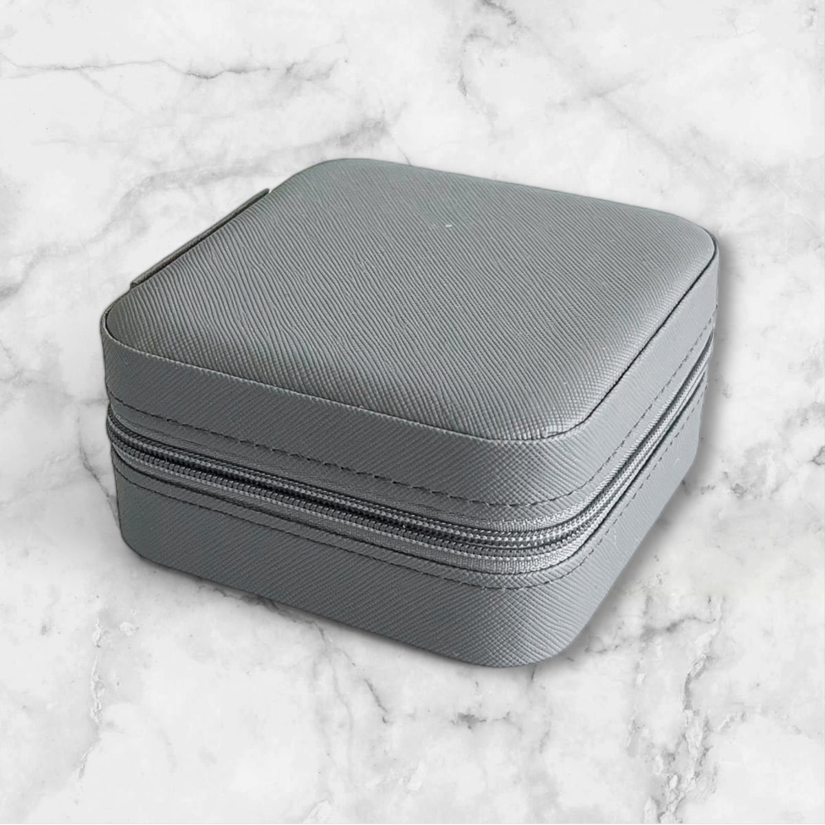 Faux Leather Square Jewelry Box - Gray-260 Other Accessories-Wona-Coastal Bloom Boutique, find the trendiest versions of the popular styles and looks Located in Indialantic, FL