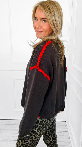 Contrast Stitch Sweater