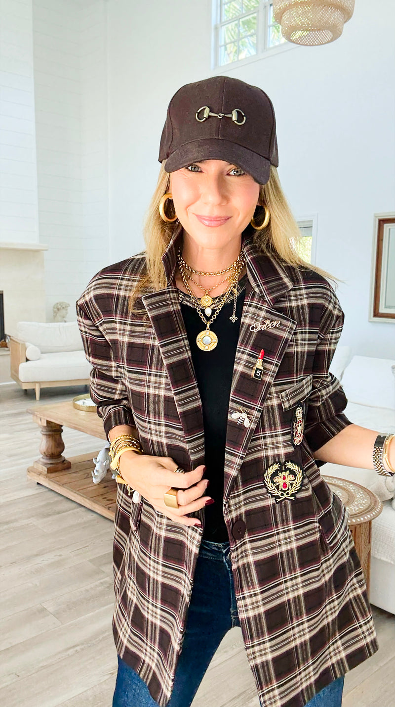 Bee Chic Italian Blazer- Brown-160 Jackets-TATTOO Z-Coastal Bloom Boutique, find the trendiest versions of the popular styles and looks Located in Indialantic, FL