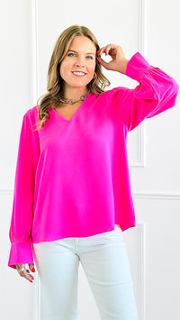 Radiant Glow Blouse Top-130 Long Sleeve Tops-Jodifl-Coastal Bloom Boutique, find the trendiest versions of the popular styles and looks Located in Indialantic, FL