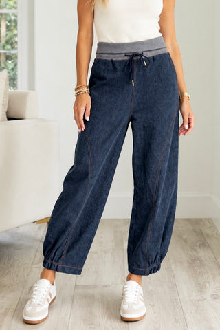 Denim Jogger Pants