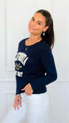 California Lounge Pullover- Navy-110 Long Sleeve Tops-V SKY-Coastal Bloom Boutique, find the trendiest versions of the popular styles and looks Located in Indialantic, FL