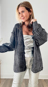 Nightingale Chunky Knit Cardigan - Silver-150 Cardigans/Layers-BIBI-Coastal Bloom Boutique, find the trendiest versions of the popular styles and looks Located in Indialantic, FL