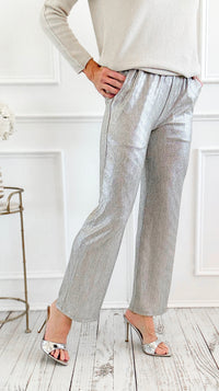 Disco Dream Straight Leg Pants -Silver -JOH-100 Pants-Joh Apparel-Coastal Bloom Boutique, find the trendiest versions of the popular styles and looks Located in Indialantic, FL