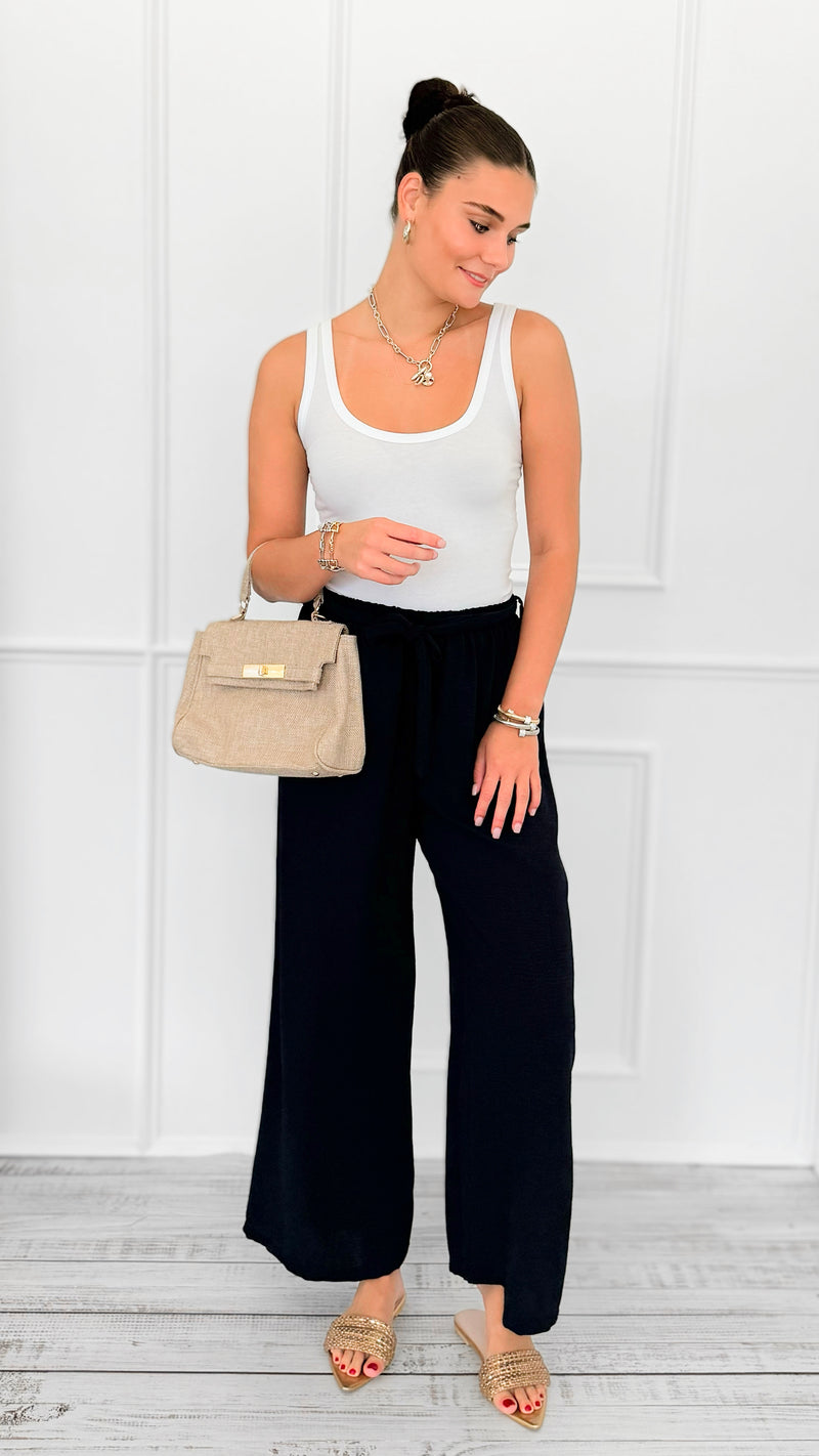 Flow State Italian Pants- Navy-100 Pants-SEE YOU IN ROME-Coastal Bloom Boutique, find the trendiest versions of the popular styles and looks Located in Indialantic, FL