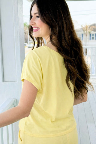 Alys Cotton Italian Top- Yellow
