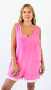 Easy Days Pocket Romper - Pink-200 Dresses/Jumpsuits/Rompers-HYFVE-Coastal Bloom Boutique, find the trendiest versions of the popular styles and looks Located in Indialantic, FL