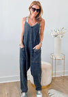 Mineral Washed French Terry Comfy Jumpsuit-200 Dresses/Jumpsuits/Rompers-CES FEMME-Coastal Bloom Boutique, find the trendiest versions of the popular styles and looks Located in Indialantic, FL