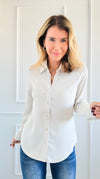 Soft Touch Button Blouse Top - Oyster-130 Long sleeve top-Must Have-Coastal Bloom Boutique, find the trendiest versions of the popular styles and looks Located in Indialantic, FL