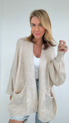 Mirrored Metallic Sugar High Italian Cardigan- Ecru/Silver-150 Cardigan Layers-Italianissimo-Coastal Bloom Boutique, find the trendiest versions of the popular styles and looks Located in Indialantic, FL
