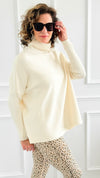 Luxe Turtle Neck Drop Shoulder Sweater-140 Sweaters-Z STUDIO-Coastal Bloom Boutique, find the trendiest versions of the popular styles and looks Located in Indialantic, FL
