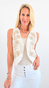 Floral Flourish Button Vest-150 Cardigans/Layers-NYW-Coastal Bloom Boutique, find the trendiest versions of the popular styles and looks Located in Indialantic, FL