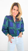 Timeless Plaid Button-Up Top-130 Long Sleeve Tops-SUGARLIPS-Coastal Bloom Boutique, find the trendiest versions of the popular styles and looks Located in Indialantic, FL