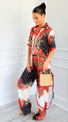 Floral Baroque Pant Set-210 Loungewear/Sets-Endless Moon-Coastal Bloom Boutique, find the trendiest versions of the popular styles and looks Located in Indialantic, FL