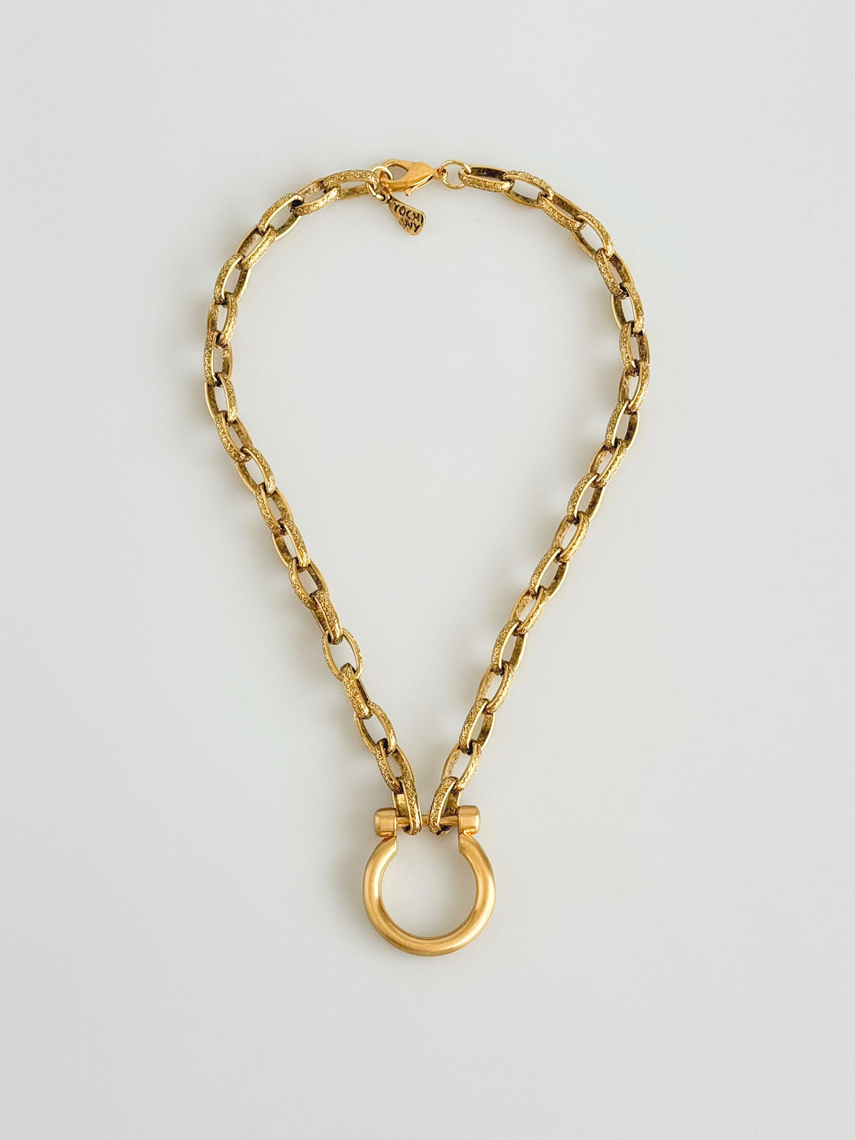 Oval Link Horsebit Necklace-230 Jewelry-YOCHI-Coastal Bloom Boutique, find the trendiest versions of the popular styles and looks Located in Indialantic, FL