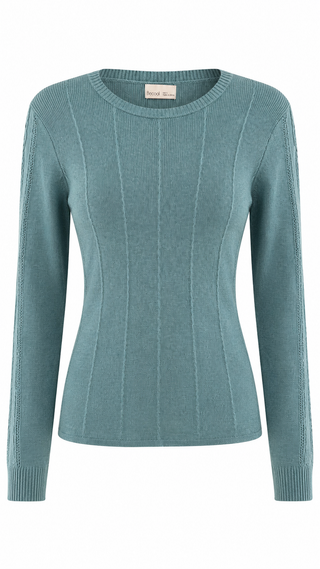 Ribbed Crew Neck Knit top