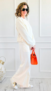 Snowbound Dreams Cable Knit Set-210 Loungewear/Sets-Umgee-Coastal Bloom Boutique, find the trendiest versions of the popular styles and looks Located in Indialantic, FL