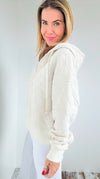 Quilted Hoodie Jacket- Bone-130 Long Sleeve Tops-Rae Mode-Coastal Bloom Boutique, find the trendiest versions of the popular styles and looks Located in Indialantic, FL