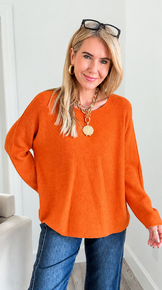 Milano Italian Knit Sweater- Orange