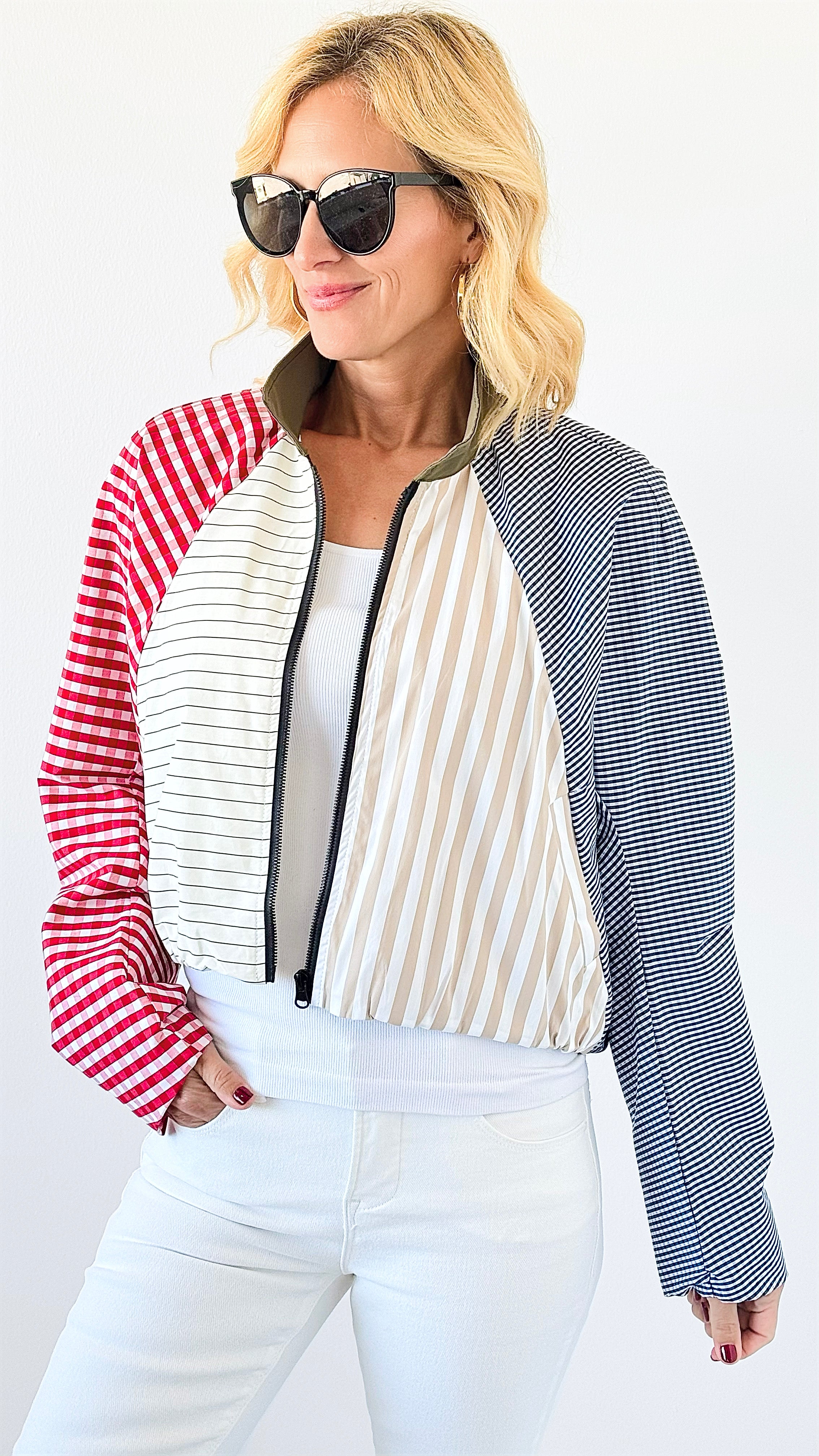 Patchwork Harmony Windbreaker Jacket-160 Jackets-Illord-Coastal Bloom Boutique, find the trendiest versions of the popular styles and looks Located in Indialantic, FL