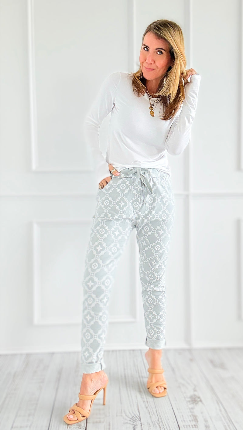 Clover Italian Joggers- Grey-pants-Italianissimo-Coastal Bloom Boutique, find the trendiest versions of the popular styles and looks Located in Indialantic, FL