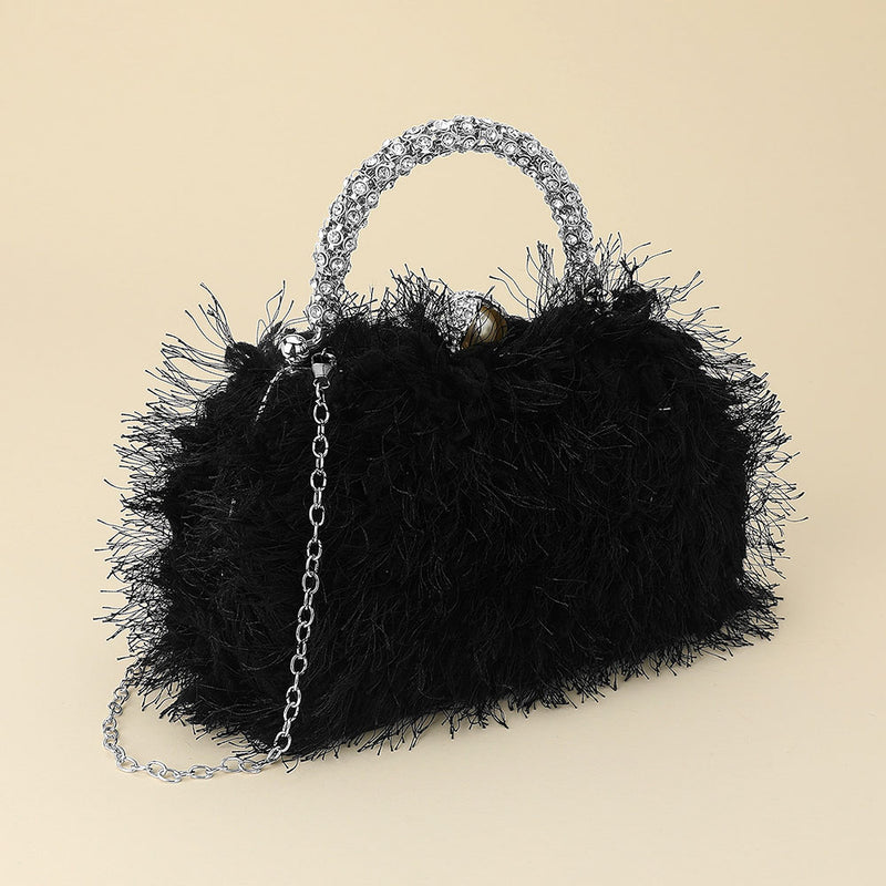 City Luxe Faux Fur Bag - Black-240 Bags-NYW-Coastal Bloom Boutique, find the trendiest versions of the popular styles and looks Located in Indialantic, FL