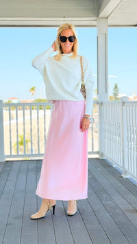 Isabella Italian Skirt- Light Pink-170 Bottoms-SEE YOU IN ROME-Coastal Bloom Boutique, find the trendiest versions of the popular styles and looks Located in Indialantic, FL