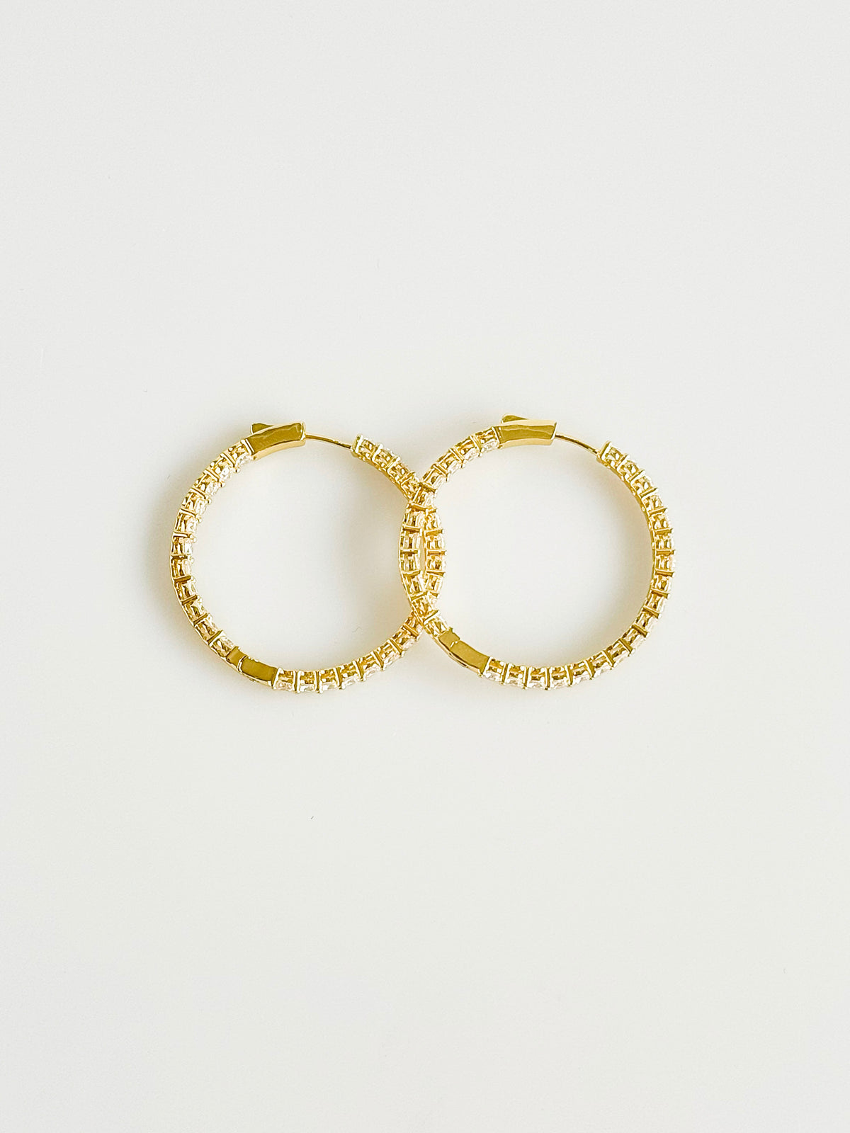 Double Vision 1.5" 3MM Eternity Hoop Earrings-230 Jewelry-NYC-Coastal Bloom Boutique, find the trendiest versions of the popular styles and looks Located in Indialantic, FL