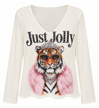 Queen of Jolly Lurex Trim Italian Top