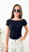 Brazilian Boatneck w/ Cap Sleeves Top-220 Intimates-VZ Group-Coastal Bloom Boutique, find the trendiest versions of the popular styles and looks Located in Indialantic, FL