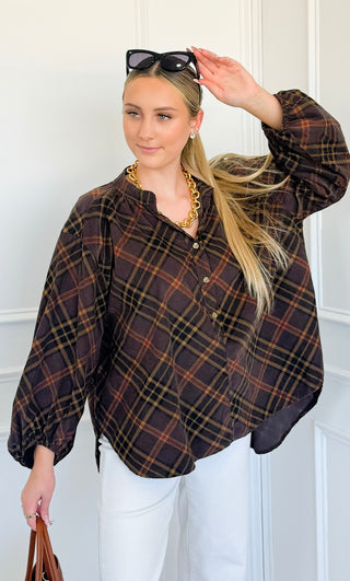 Autumn Plaid Italian Top