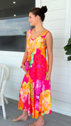 Viva Garden Sleeveless Italian Long Dress-170 Bottoms-Italianissimo-Coastal Bloom Boutique, find the trendiest versions of the popular styles and looks Located in Indialantic, FL
