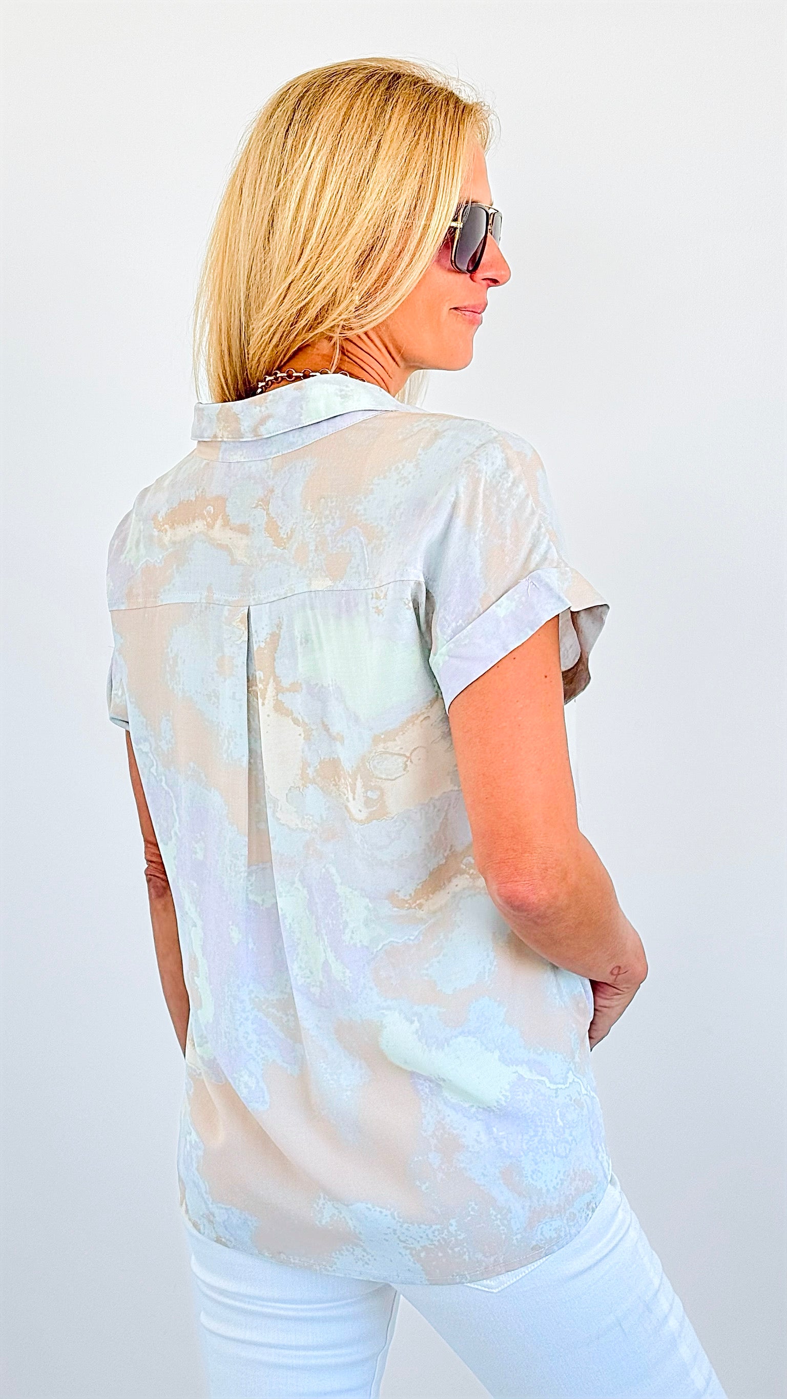 Dreamy Tie-Dye Pocket Shirt-100 Sleeveless Tops-mystree-Coastal Bloom Boutique, find the trendiest versions of the popular styles and looks Located in Indialantic, FL