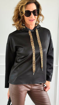 Luster Leopard Italian Hooded Top-130 Long sleeve top-SEÑORITA C-Coastal Bloom Boutique, find the trendiest versions of the popular styles and looks Located in Indialantic, FL
