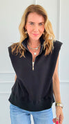 Play It Cool Half Zip Knit Top-140 Sweaters-White Birch-Coastal Bloom Boutique, find the trendiest versions of the popular styles and looks Located in Indialantic, FL