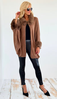 Timeless Faux Fur Coat - Mocha-160 Jackets-On Blue-Coastal Bloom Boutique, find the trendiest versions of the popular styles and looks Located in Indialantic, FL